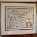 A08. Hand colored engraved map of Ancient Britain by Abraham Ortelius ca. mid-late 1600s. ca. 16" x 20" 